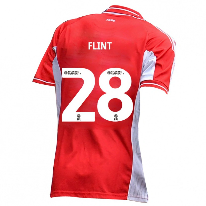 Danxen Herren Josh Flint #28 Rot Weiß Heimtrikot Trikot 2025/26 T-Shirt Schweiz