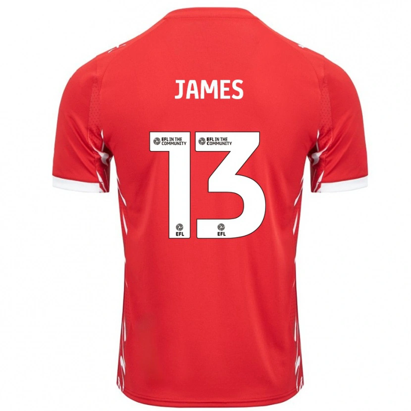 Danxen Herren Dominic James #13 Rot Weiß Heimtrikot Trikot 2025/26 T-Shirt Schweiz