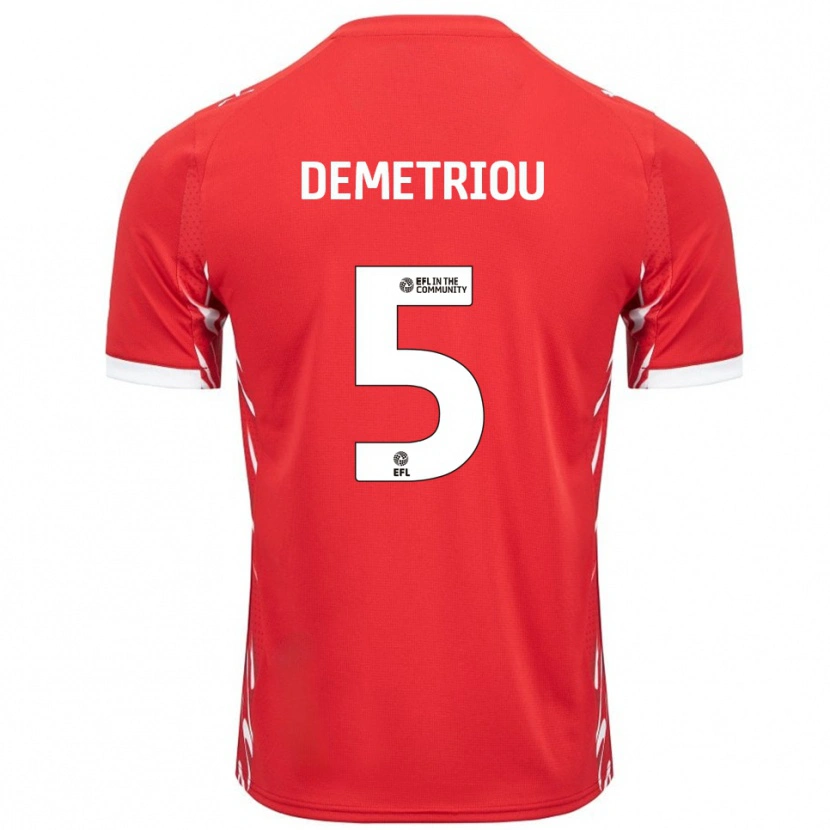 Danxen Herren Mickey Demetriou #5 Rot Weiß Heimtrikot Trikot 2025/26 T-Shirt Schweiz