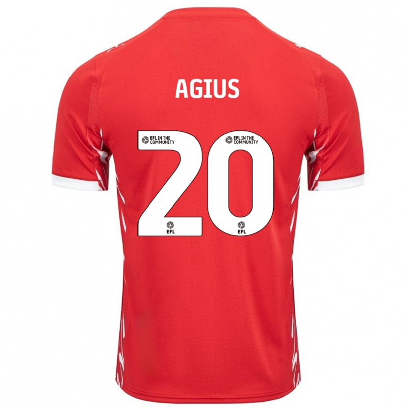 Danxen Herren Calum Agius #20 Rot Weiß Heimtrikot Trikot 2025/26 T-Shirt Schweiz