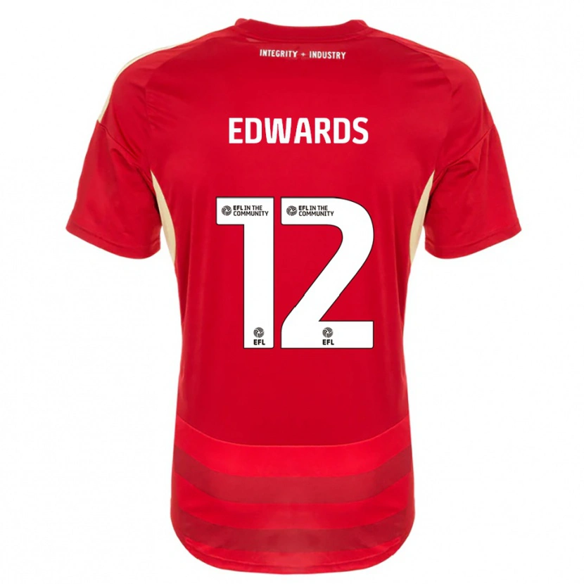 Danxen Herren Tom Edwards #12 Rot Weiß Heimtrikot Trikot 2025/26 T-Shirt Schweiz