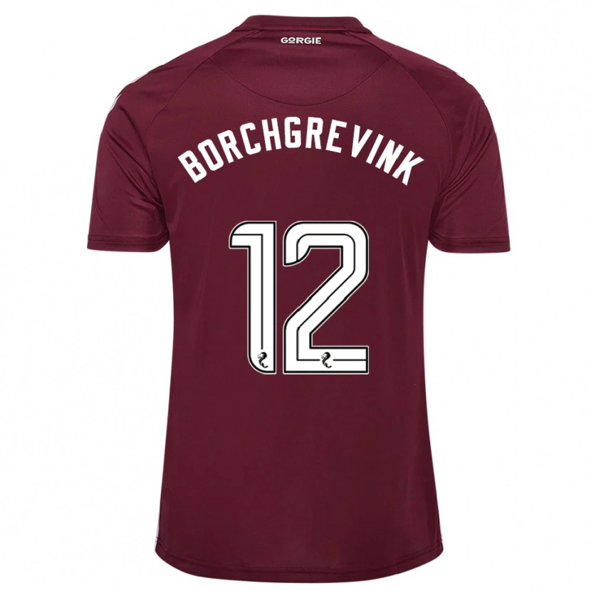 Danxen Herren Christian Borchgrevink #12 Burgunderrot Weiß Heimtrikot Trikot 2025/26 T-Shirt Schweiz