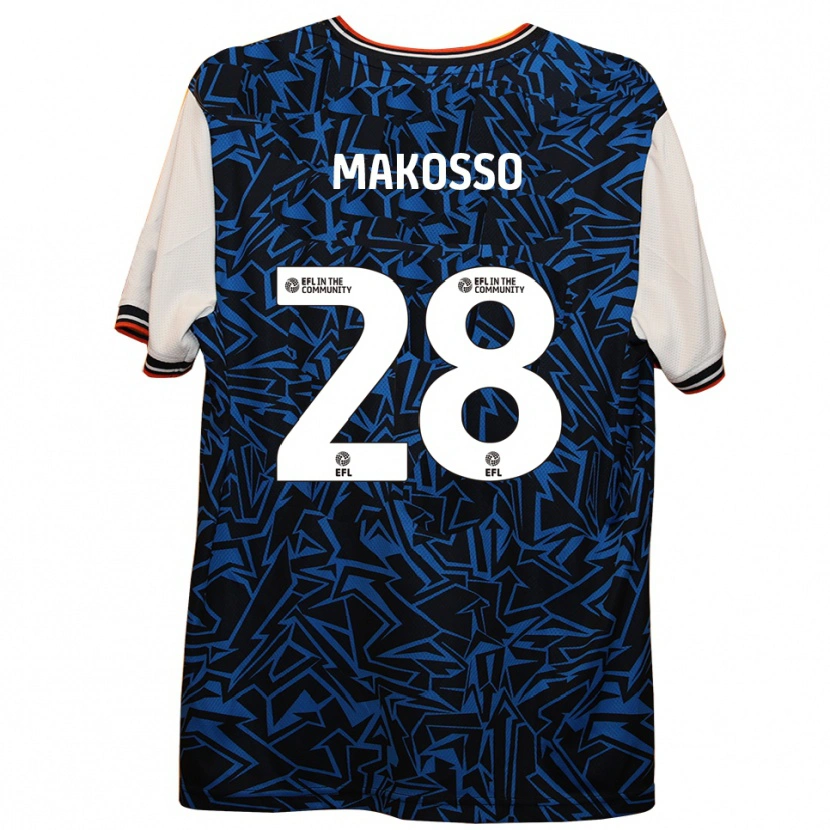 Danxen Herren Christ Makosso #28 Blau Schwarz Weiß Auswärtstrikot Trikot 2025/26 T-Shirt Schweiz