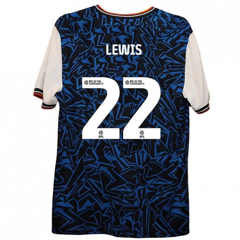 Danxen Herren Shanice Lewis #22 Blau Schwarz Weiß Auswärtstrikot Trikot 2025/26 T-Shirt Schweiz