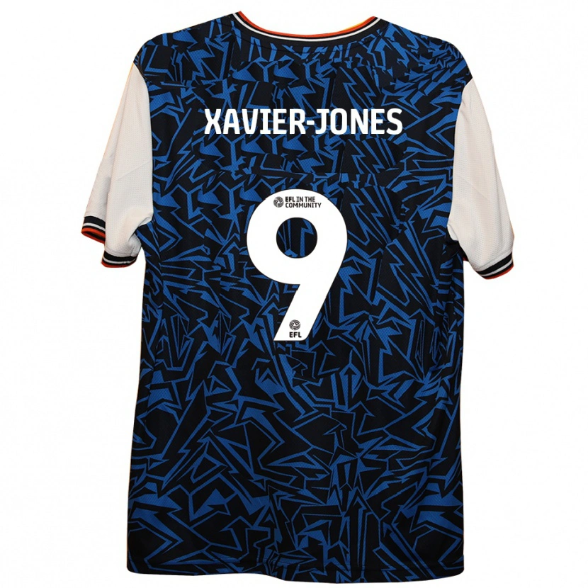 Danxen Herren Tate Xavier-Jones #9 Blau Schwarz Weiß Auswärtstrikot Trikot 2025/26 T-Shirt Schweiz