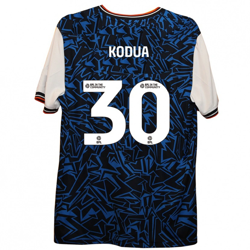 Danxen Herren Gideon Kodua #30 Blau Schwarz Weiß Auswärtstrikot Trikot 2025/26 T-Shirt Schweiz