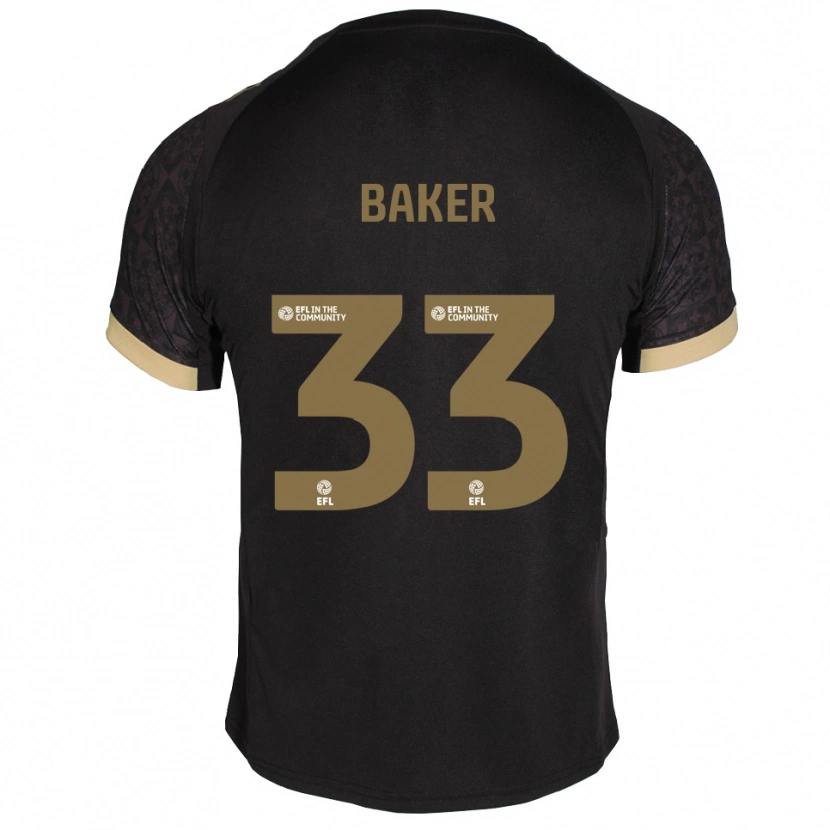 Danxen Herren Zak Baker #33 Schwarz Gold Auswärtstrikot Trikot 2025/26 T-Shirt Schweiz