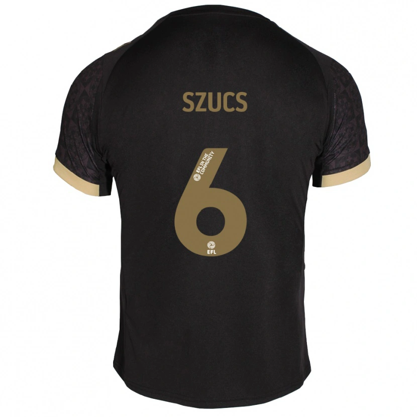 Danxen Herren Kornél Szűcs #6 Schwarz Gold Auswärtstrikot Trikot 2025/26 T-Shirt Schweiz
