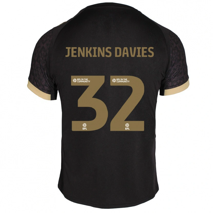 Danxen Herren Will Jenkins-Davies #32 Schwarz Gold Auswärtstrikot Trikot 2025/26 T-Shirt Schweiz