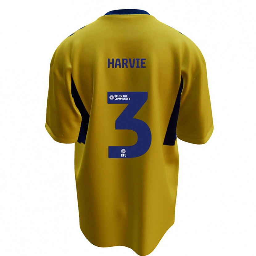 Danxen Herren Daniel Harvie #3 Gelb Blau Auswärtstrikot Trikot 2025/26 T-Shirt Schweiz
