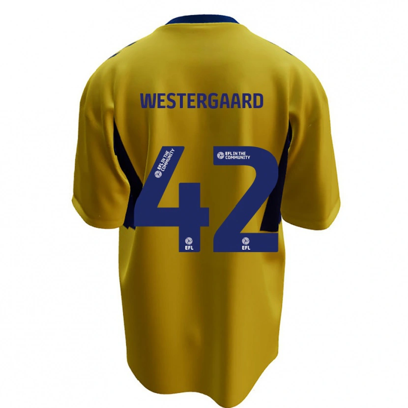 Danxen Herren Magnus Westergaard #42 Gelb Blau Auswärtstrikot Trikot 2025/26 T-Shirt Schweiz