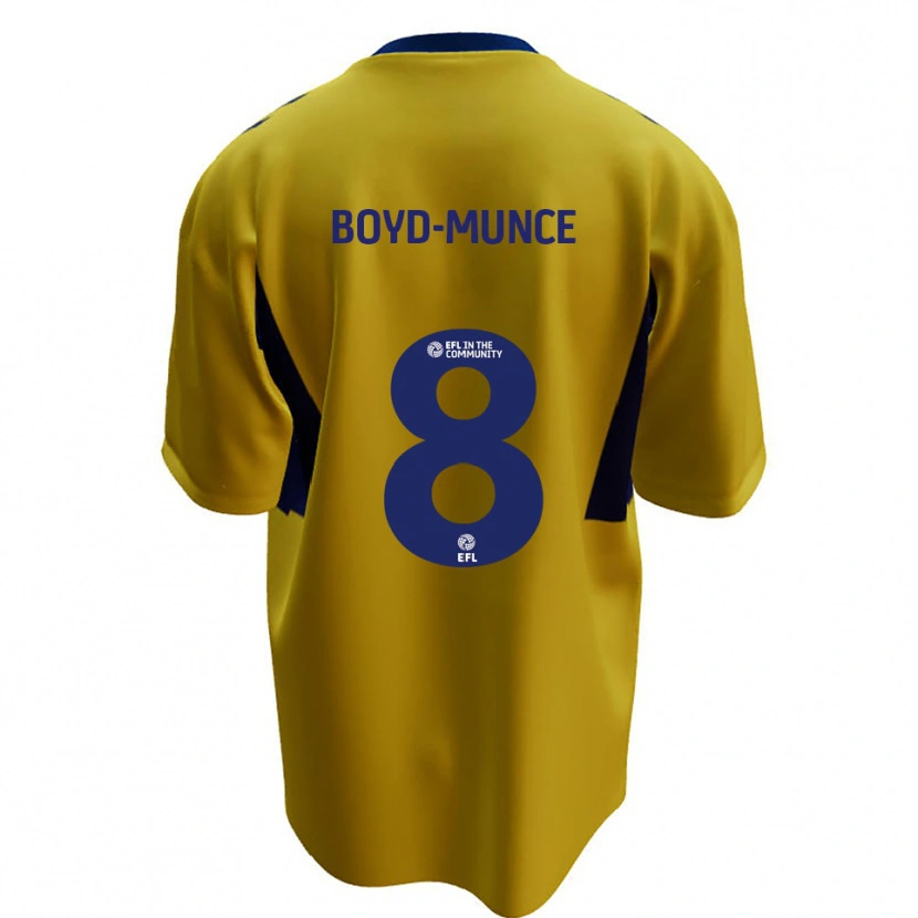 Danxen Herren Caolan Boyd-Munce #8 Gelb Blau Auswärtstrikot Trikot 2025/26 T-Shirt Schweiz