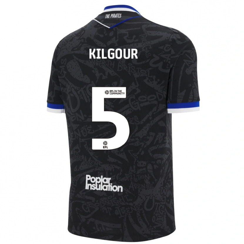 Danxen Herren Alfie Kilgour #5 Schwarz Weiß Auswärtstrikot Trikot 2025/26 T-Shirt Schweiz