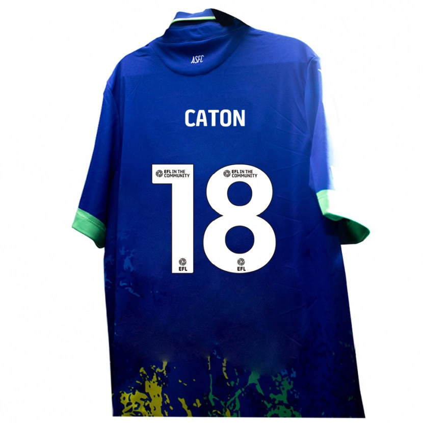 Danxen Herren Charlie Caton #18 Blau Gelb Auswärtstrikot Trikot 2025/26 T-Shirt Schweiz