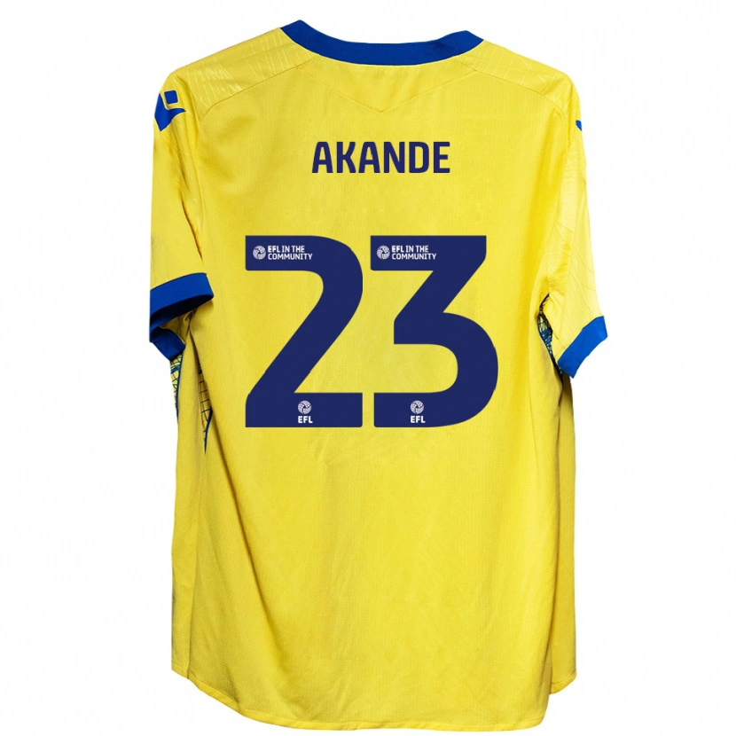 Danxen Herren Adrian Akande #23 Gelb Blau Auswärtstrikot Trikot 2025/26 T-Shirt Schweiz