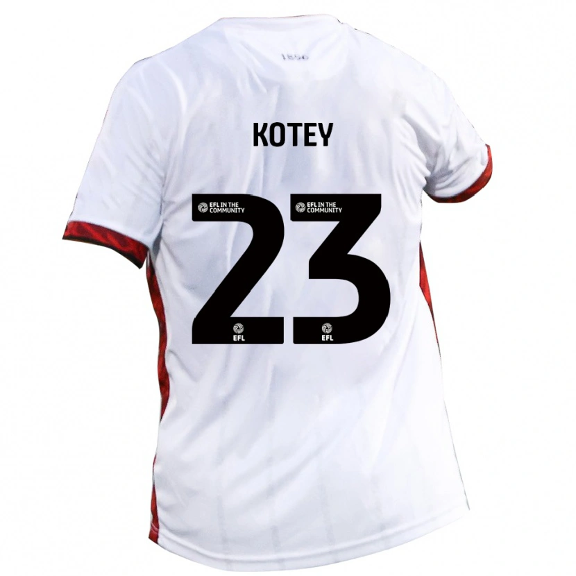 Danxen Herren Fate Kotey #23 Weiß Rot Schwarz Auswärtstrikot Trikot 2025/26 T-Shirt Schweiz