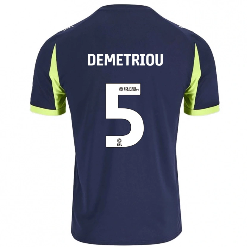 Danxen Herren Mickey Demetriou #5 Marine Fluoreszierendes Grün Auswärtstrikot Trikot 2025/26 T-Shirt Schweiz