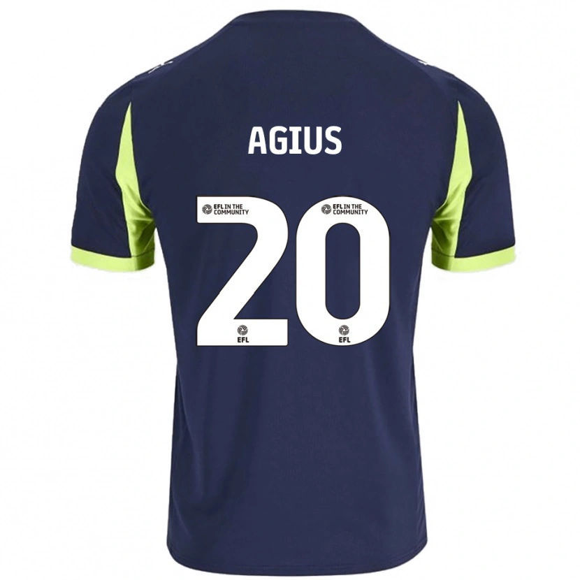 Danxen Herren Calum Agius #20 Marine Fluoreszierendes Grün Auswärtstrikot Trikot 2025/26 T-Shirt Schweiz