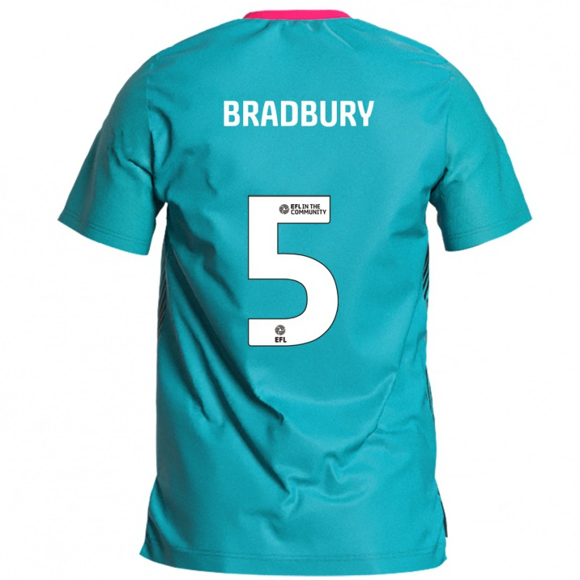 Danxen Herren Tom Bradbury #5 Himmelblau Pink Auswärtstrikot Trikot 2025/26 T-Shirt Schweiz