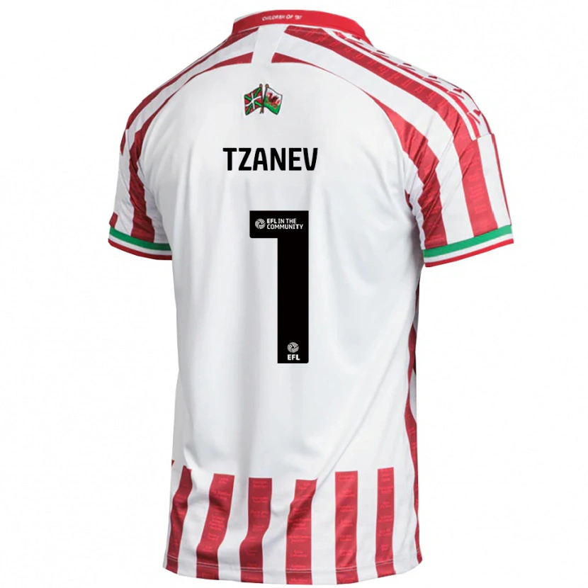 Danxen Herren Nik Tzanev #1 Rot Weiß Auswärtstrikot Trikot 2025/26 T-Shirt Schweiz