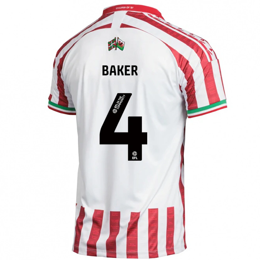 Danxen Herren Matthew Baker #4 Rot Weiß Auswärtstrikot Trikot 2025/26 T-Shirt Schweiz
