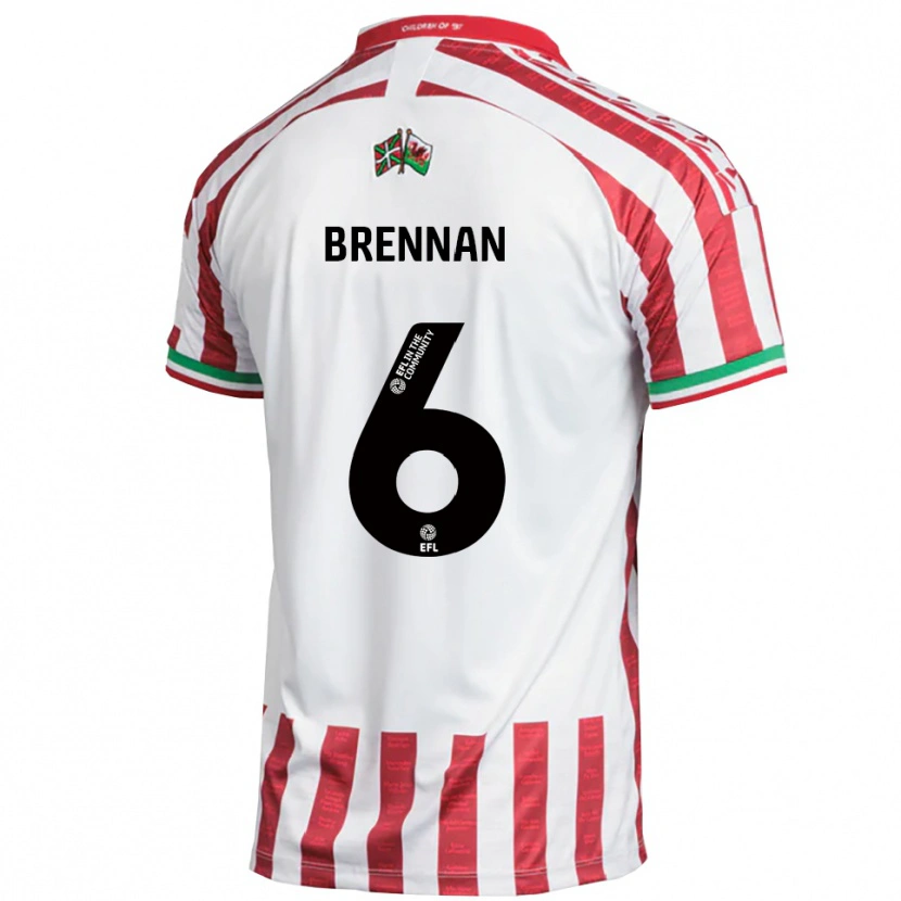 Danxen Herren Ciaran Brennan #6 Rot Weiß Auswärtstrikot Trikot 2025/26 T-Shirt Schweiz