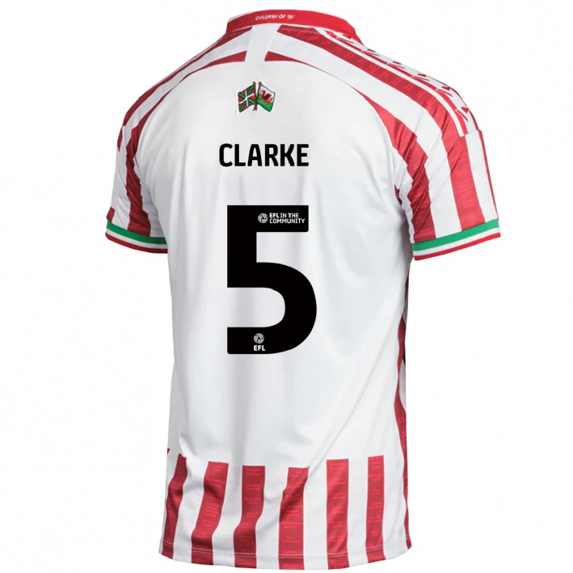 Danxen Herren James Clarke #5 Rot Weiß Auswärtstrikot Trikot 2025/26 T-Shirt Schweiz