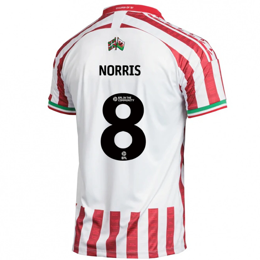 Danxen Herren Jac Norris #8 Rot Weiß Auswärtstrikot Trikot 2025/26 T-Shirt Schweiz