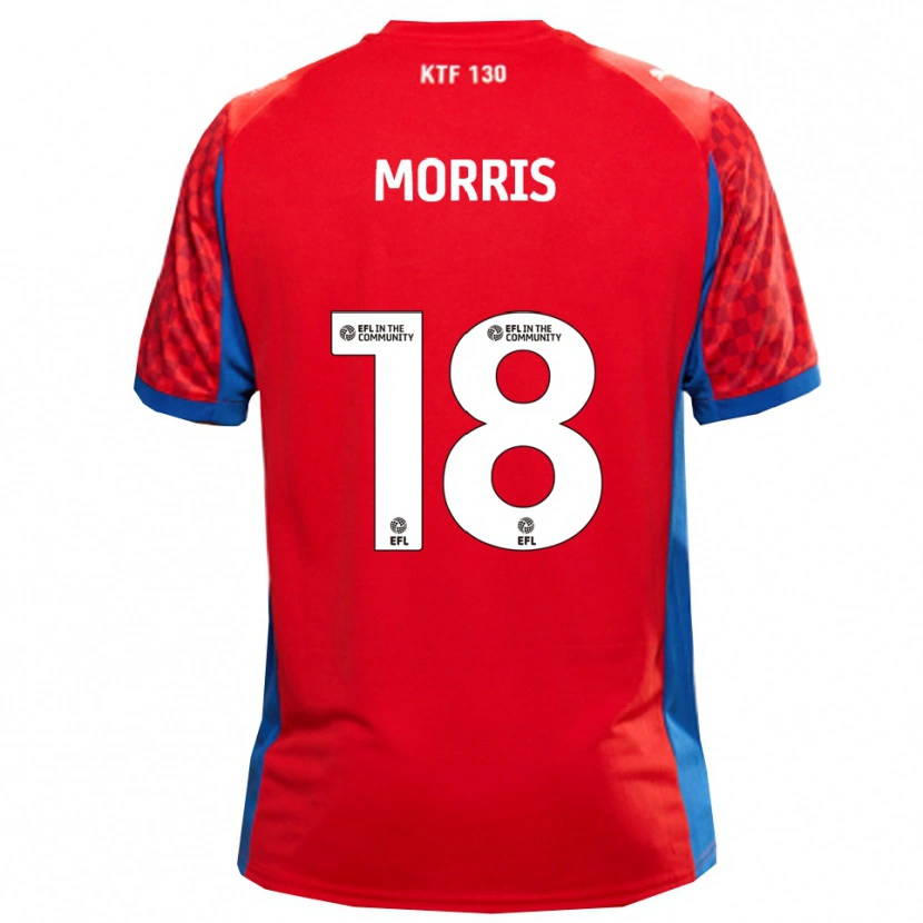 Danxen Herren Kieron Morris #18 Rot Blau Auswärtstrikot Trikot 2025/26 T-Shirt Schweiz