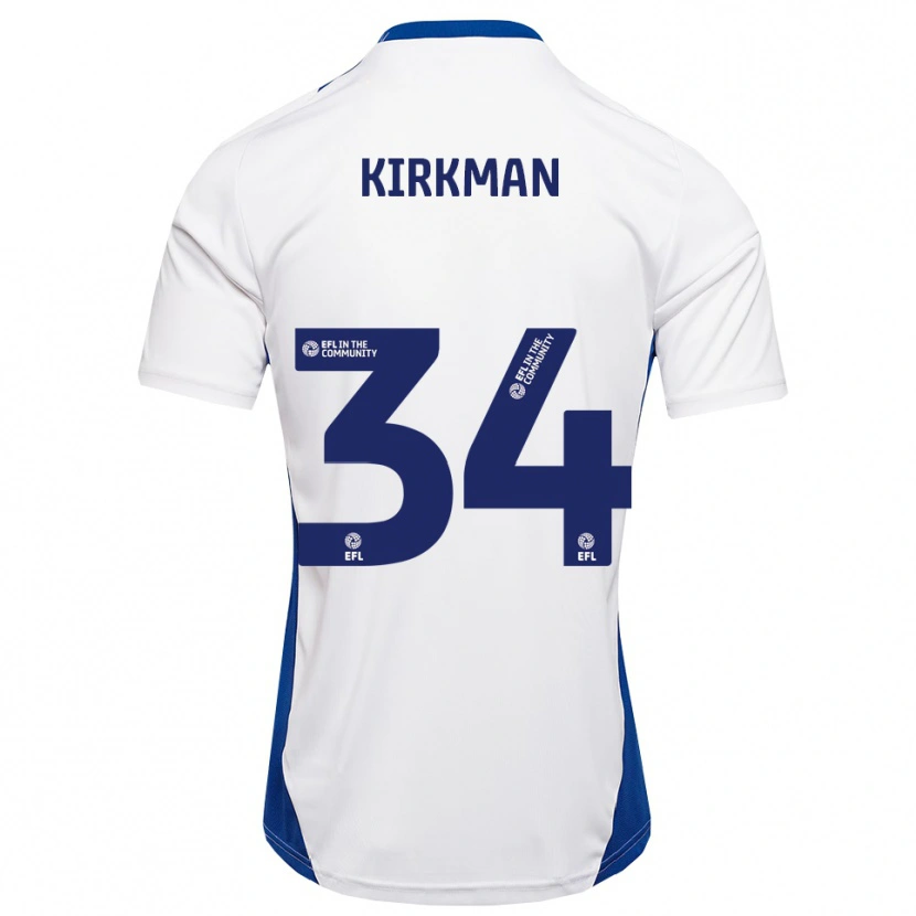 Danxen Herren Billy Kirkman #34 Weiß Blau Auswärtstrikot Trikot 2025/26 T-Shirt Schweiz