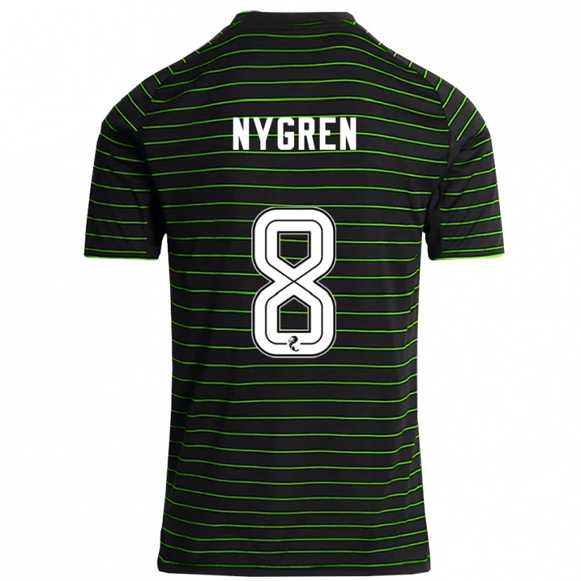 Danxen Herren Benjamin Nygren #8 Schwarz Grün Auswärtstrikot Trikot 2025/26 T-Shirt Schweiz