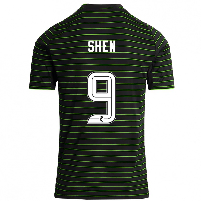 Danxen Herren Shen Mengyu #9 Schwarz Grün Auswärtstrikot Trikot 2025/26 T-Shirt Schweiz