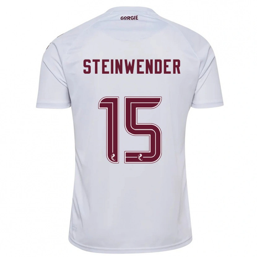 Danxen Herren Michael Steinwender #15 Weiß Burgunderrot Auswärtstrikot Trikot 2025/26 T-Shirt Schweiz