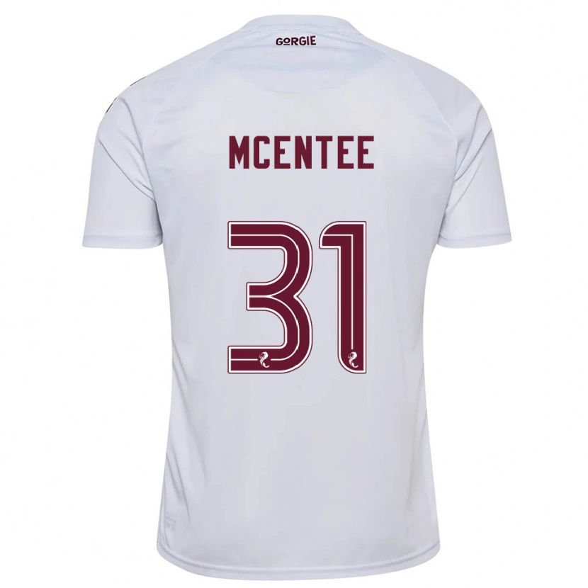 Danxen Herren Oisin Mcentee #31 Weiß Burgunderrot Auswärtstrikot Trikot 2025/26 T-Shirt Schweiz
