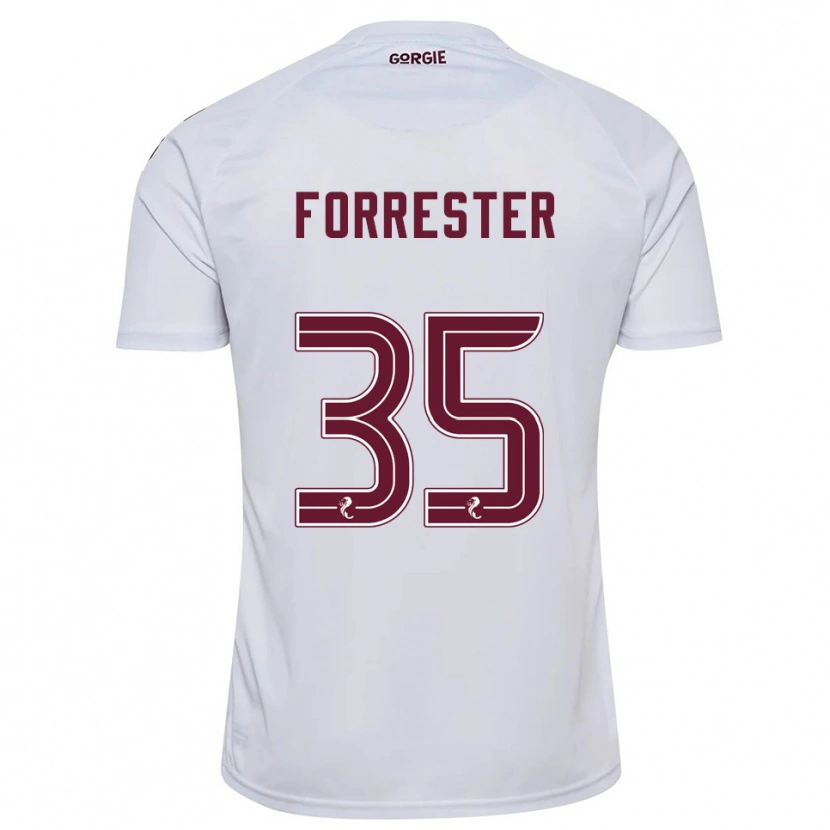 Danxen Herren Adam Forrester #35 Weiß Burgunderrot Auswärtstrikot Trikot 2025/26 T-Shirt Schweiz