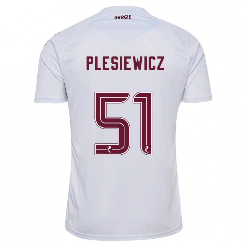 Danxen Herren Szymon Plesiewicz #51 Weiß Burgunderrot Auswärtstrikot Trikot 2025/26 T-Shirt Schweiz
