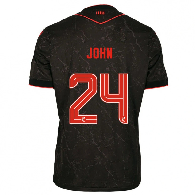 Danxen Herren Declan John #24 Schwarz Rot Auswärtstrikot Trikot 2025/26 T-Shirt Schweiz
