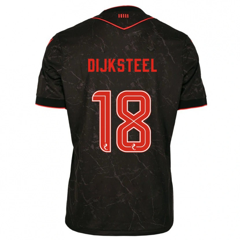 Danxen Herren Malik Dijksteel #18 Schwarz Rot Auswärtstrikot Trikot 2025/26 T-Shirt Schweiz