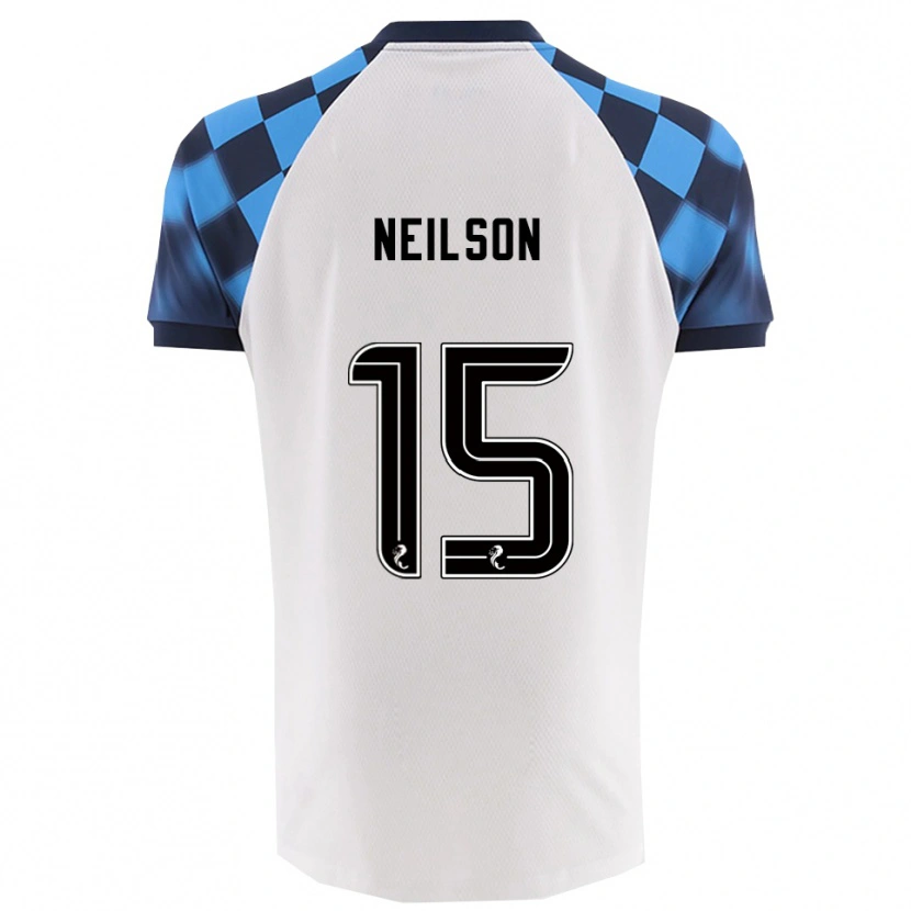 Danxen Herren Lewis Neilson #15 Weiß Himmelblau Auswärtstrikot Trikot 2025/26 T-Shirt Schweiz