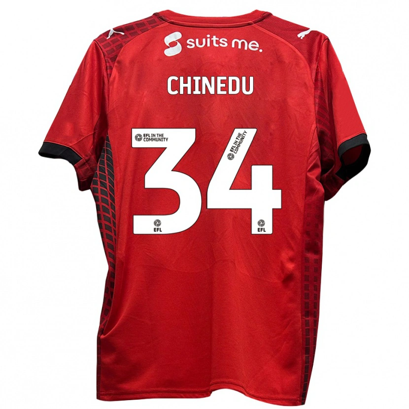 Danxen Damen Phillip Chinedu #34 Rot Schwarz Heimtrikot Trikot 2025/26 T-Shirt Schweiz