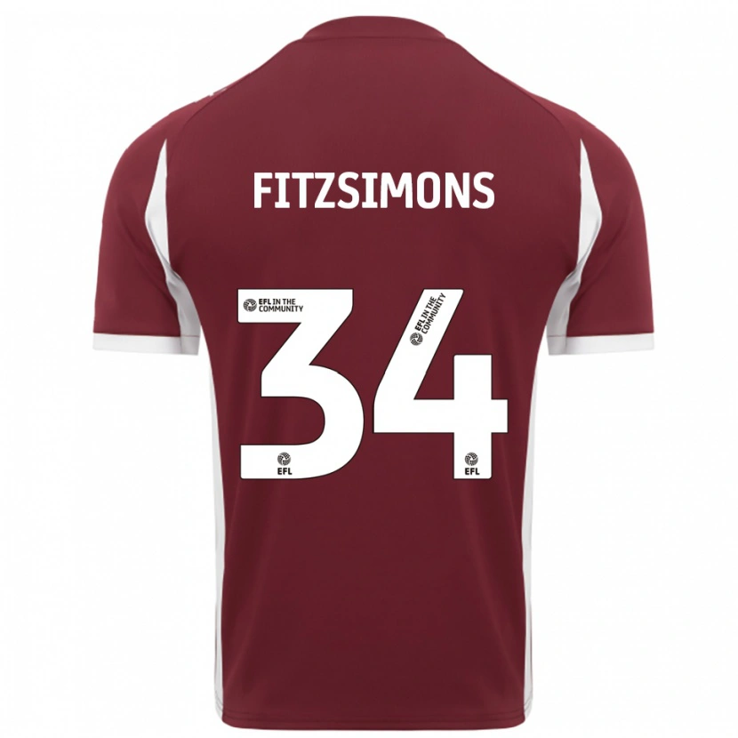 Danxen Damen Ross Fitzsimons #34 Burgunderrot Weiß Heimtrikot Trikot 2025/26 T-Shirt Schweiz