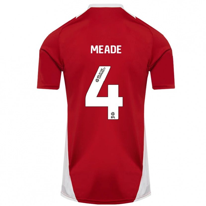 Danxen Damen Isi Meade #4 Rot Weiß Gold Heimtrikot Trikot 2025/26 T-Shirt Schweiz