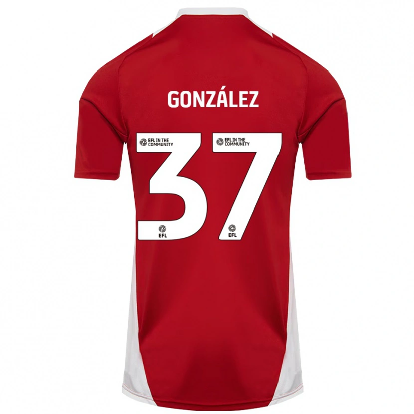 Danxen Damen Dani González #37 Rot Weiß Gold Heimtrikot Trikot 2025/26 T-Shirt Schweiz