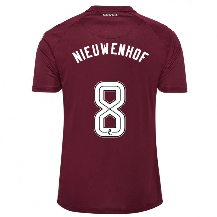 Danxen Damen Calem Nieuwenhof #8 Burgunderrot Weiß Heimtrikot Trikot 2025/26 T-Shirt Schweiz