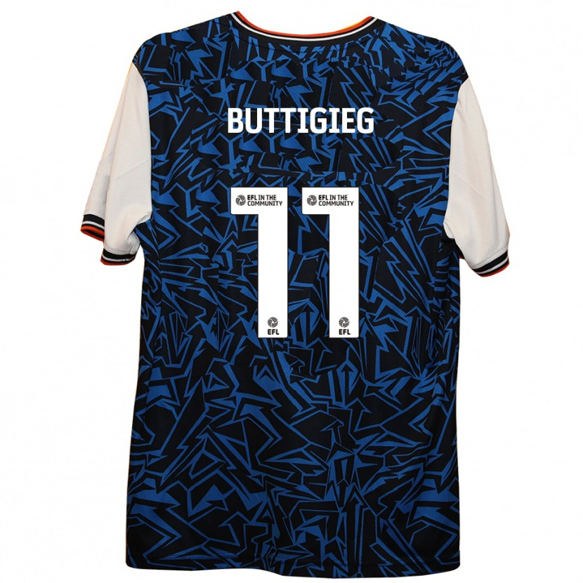 Danxen Damen Fiona Buttigieg #11 Blau Schwarz Weiß Auswärtstrikot Trikot 2025/26 T-Shirt Schweiz