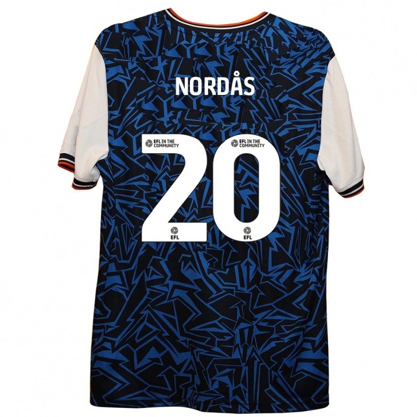 Danxen Damen Lasse Nordås #20 Blau Schwarz Weiß Auswärtstrikot Trikot 2025/26 T-Shirt Schweiz
