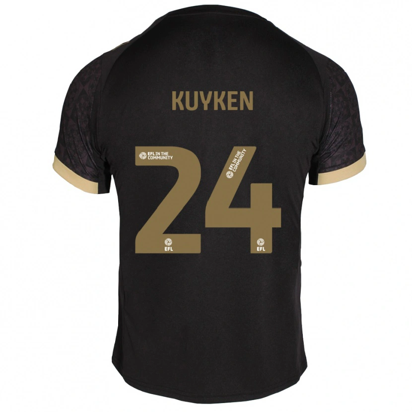 Danxen Damen Ava Kuyken #24 Schwarz Gold Auswärtstrikot Trikot 2025/26 T-Shirt Schweiz