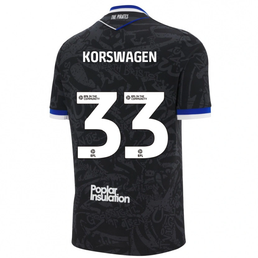 Danxen Damen Mattijis Korswagen #33 Schwarz Weiß Auswärtstrikot Trikot 2025/26 T-Shirt Schweiz