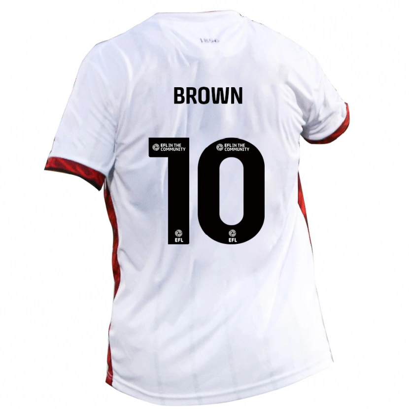 Danxen Damen Reece Brown #10 Weiß Rot Schwarz Auswärtstrikot Trikot 2025/26 T-Shirt Schweiz
