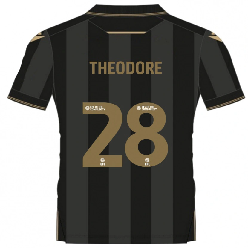 Danxen Damen Damien Theodore #28 Schwarz Gold Auswärtstrikot Trikot 2025/26 T-Shirt Schweiz